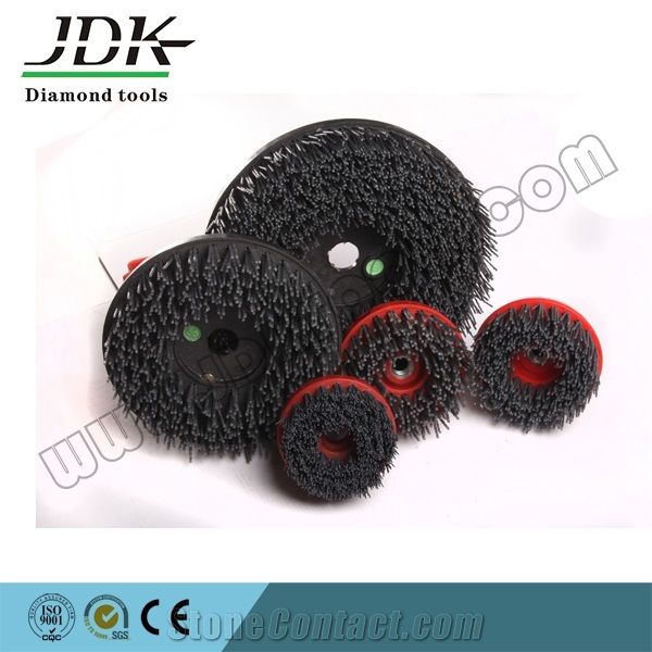 Jdk Round Carborundum Antique Brush for Granite Abrsive with Snail Lock/Velvro Backing