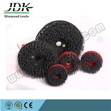 Jdk Round Carborundum Antique Brush for Granite Abrsive with Snail Lock/Velvro Backing