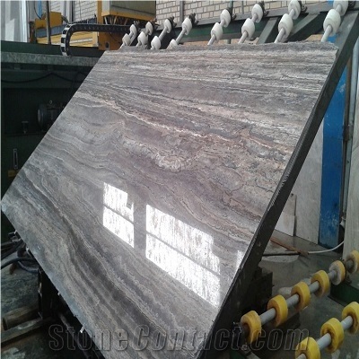 Silver Travertine Tiles & Slabs, Grey Polished Travertine Floor Covering Tiles, Walling Tiles