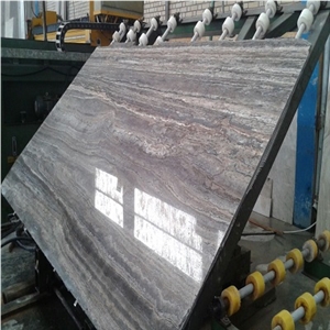 Silver Travertine Tiles & Slabs, Grey Polished Travertine Floor Covering Tiles, Walling Tiles