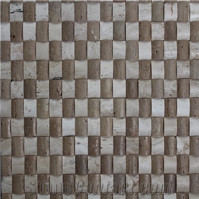Travertine Antique Basketweave Mosaic