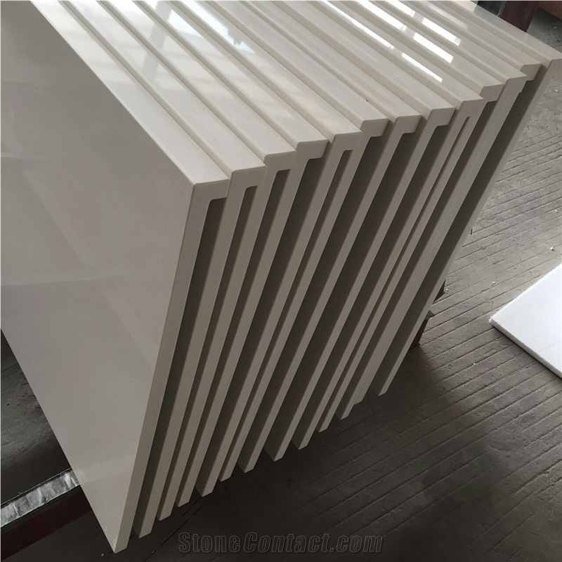 China White Polished Quartz Stone Kitchen Countertop Engineered Stone Worktop