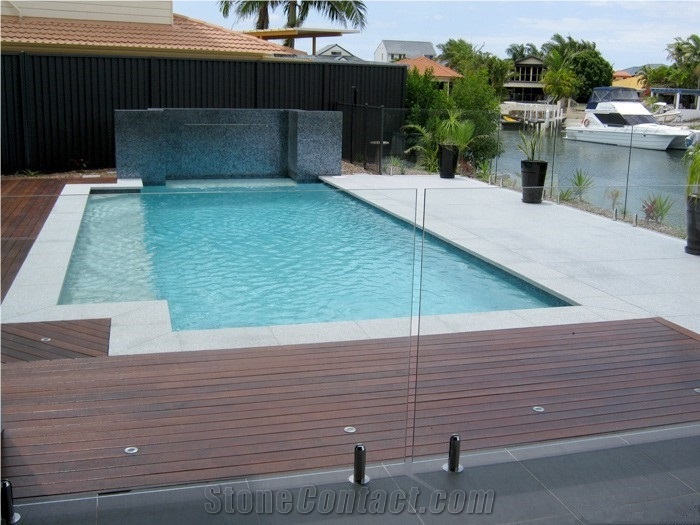 China Original G603 Granite Flamed Pool Coping Tile,Silver Grey Granite,Sesame White Granite,Crystal Grey Granite,Light Grey Granite Flamed Pool Coping Tiles