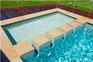 G682 Golden Sun Bullnose Pool Coping Tiles ,Rusty Yellow, Honey Jasper Bullnose Pool Coping Tiles