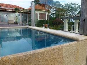 G682 Golden Sun Bullnose Pool Coping Tiles ,Rusty Yellow, Honey Jasper Bullnose Pool Coping Tiles