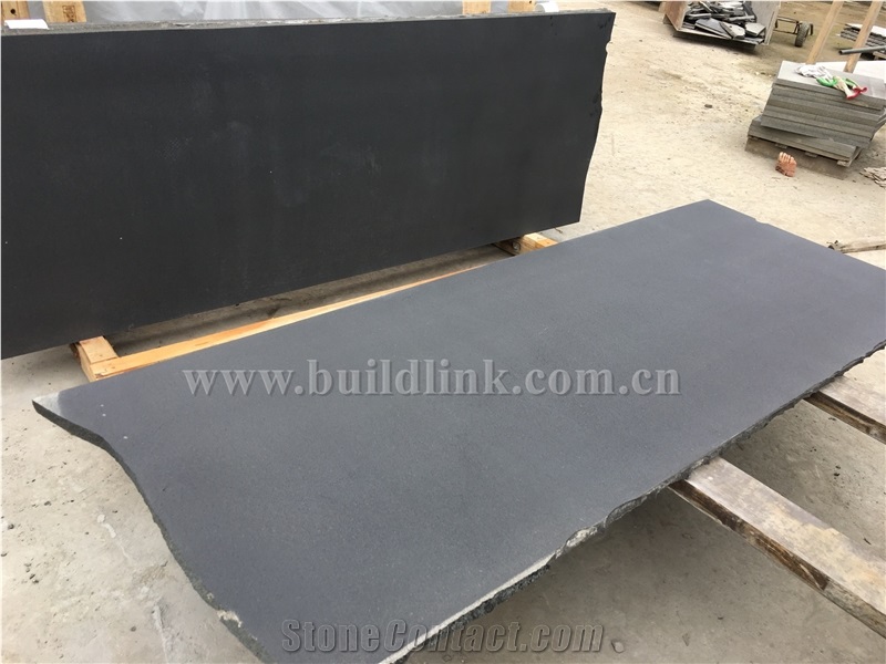 Hainan Dark Bluestone Without Cats Paws Honed Slabs, Hainan Black Basalt Honed Slabs, China Black Basalt, Black Basalt Honed Slabs