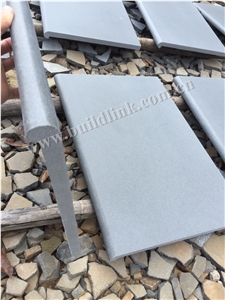 Hainan Grey Basalt Rebated Bullnose Pool Coping,China Grey Basalt Honed Pool Coping, Grey Basalt,Basaltina,Basalto,Inca Grey Rebated Bullnose Pool Coping