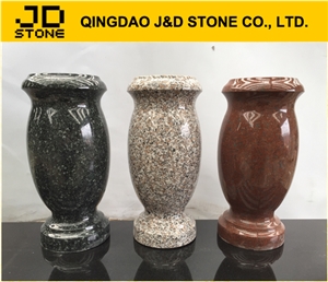 Granite Vase for Cemetery, Granite Monument Vases, Flower Holders Vase for Tombstone