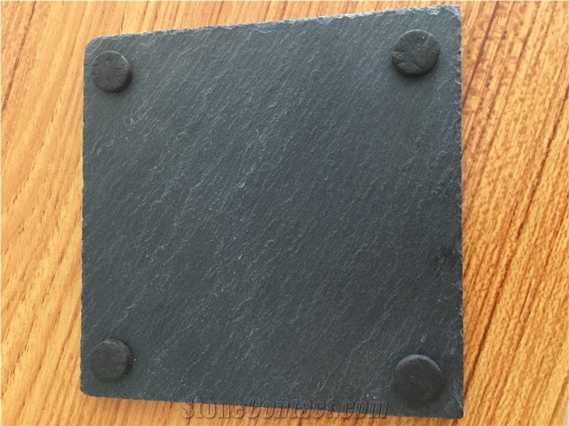 10x10cm Square Cut Edge Slate Stone Coaster