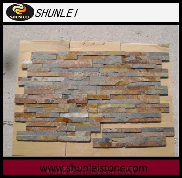 China Multicolor Slate Culture Stone/Stone Wall Cladding/Slate Ledges/Slate Culture Stone