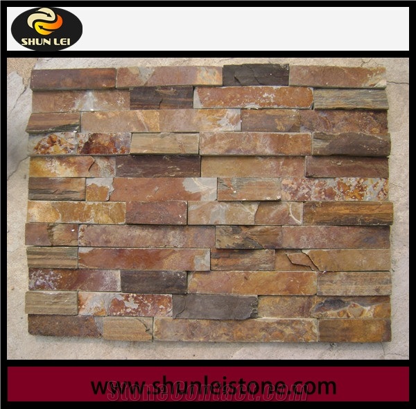 Chinese Rust Slate Cultured Stone, Wall Cladding