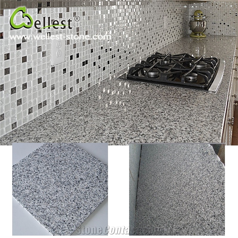 G640 Eastern White Granite Grey Color Polished Surface Countertop for Kitchen