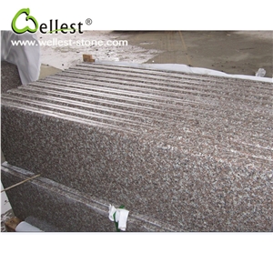 G664 Pink Granite Bullnose Edge Step and Risers