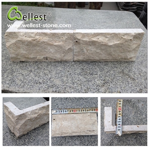 High Quality Light Yellow Natural Travertine Mushroom Stone Wall Cladding