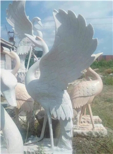 Phoenix Sculpture, Yellow Marble Animal Sculpture,Handcarved Garden Animal Sculptures