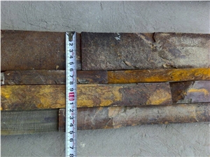 Rusty Stone Veneer,Dark Rusty Decorative Cultured Stone,China Rusty Brown Slate Cultured Stone, Wall Cladding, Stacked Stone Veneer Clearance