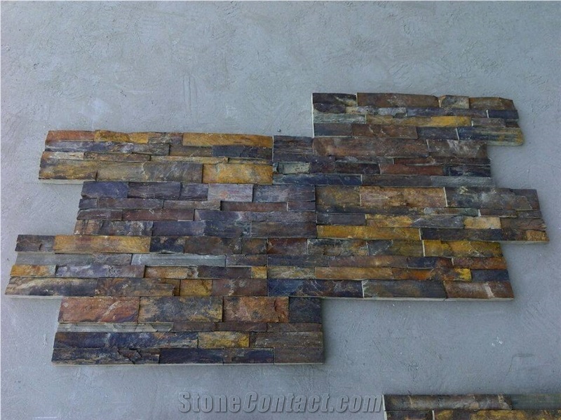 Rusty Stone Veneer,Dark Rusty Decorative Cultured Stone,China Rusty Brown Slate Cultured Stone, Wall Cladding, Stacked Stone Veneer Clearance