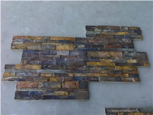 Rusty Stone Veneer,Dark Rusty Decorative Cultured Stone,China Rusty Brown Slate Cultured Stone, Wall Cladding, Stacked Stone Veneer Clearance