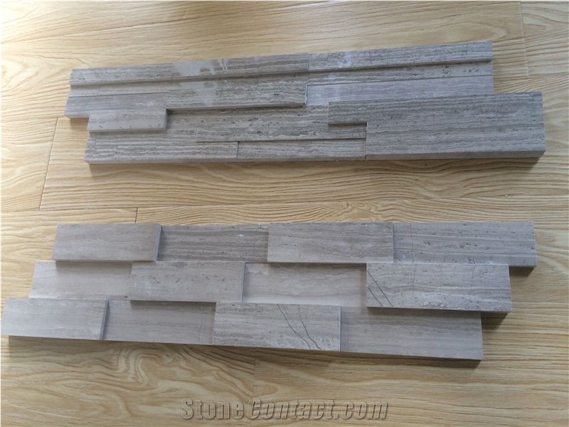 Wood Grey Marble Ledgestone,Grey Wood Culture Marble Stone,Grey Stacked Wall Stone, Wood Grain Grey Marble Cultured Stone