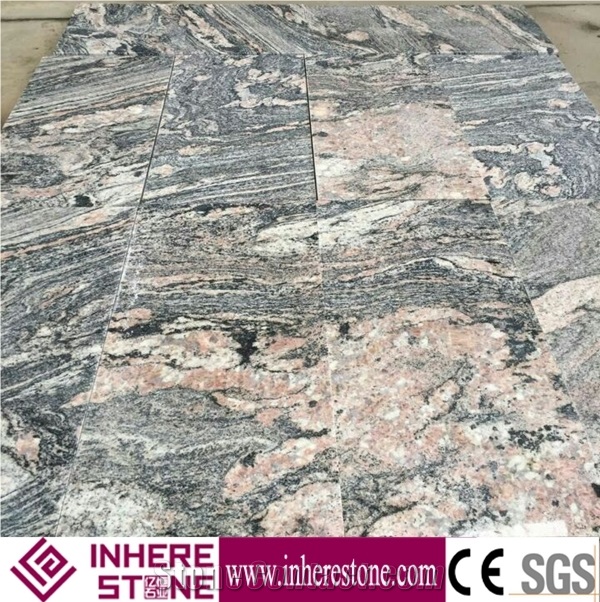 Cheap Price China Juparana Pink Granite Block, Desert Gold Granite Own Quarry, Hebei Desert Flower Gold Granite