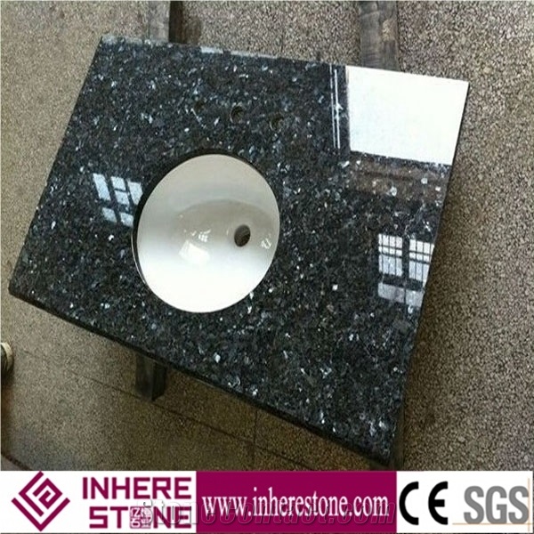 Norway Blue Stone, Blue Pearl Granite Bathroom Countertop, Labrador Azurro Custom Vanity Tops, Blue Engineered Stone Tops