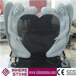 Shanxi Black Granite Grantie Angel Monuments Tombstone