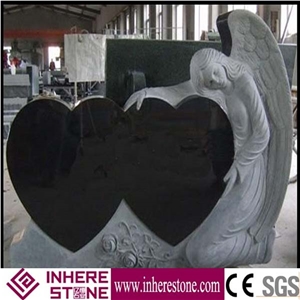 Shanxi Black Granite Grantie Angel Monuments Tombstone