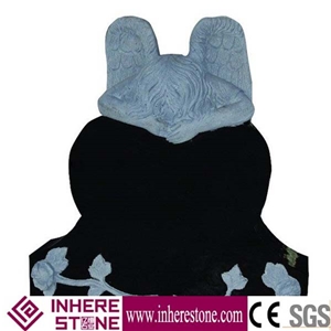 Shanxi Black Granite Grantie Angel Monuments Tombstone