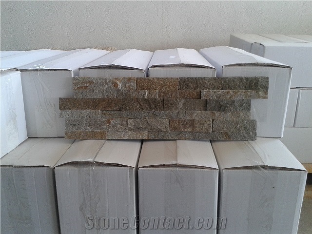 Ivailovgrad Golden Brown Gneis Ledge Stone Wall Panels