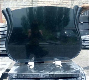 Russia Style Absolute Black Granite Horizontal Monument