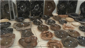 Fossil Brown Marble Sinks Wash Basins
