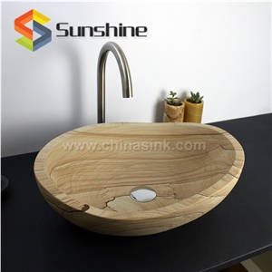 China Sandstone Bathroom Basin Oval Basin