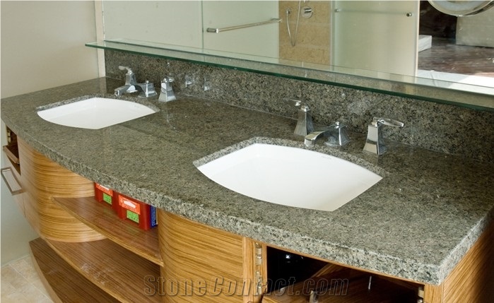 China G623 Granite Bathroom Vanity Tops, Stone Bathroom Custom Countertops with Sinks & Basins, Vanity Top