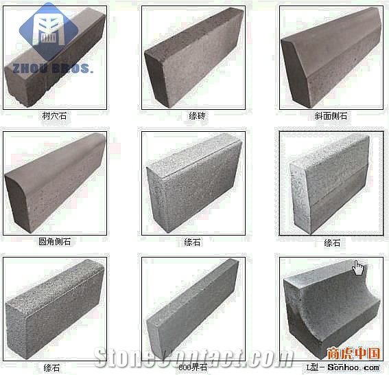 Granite Kerbstone, Chinese Cheap Grey Granite Flamed Curbstone, New G603/G654/G3504/G3503 Light Grey Granite Road Stone, Side Stone