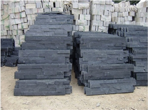 China Black Nero Slate Stacked Stone/Culture Stone /Ledge Stone for Feature Wall Cladding/ Walling Panel/ Loose Stone