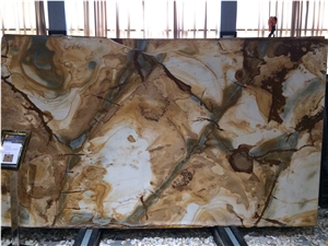 Stone Wood Quartzite Tiles & Slabs / Palomino Quartzite Gneiss Tiles, Brazil Yellow Quartzite