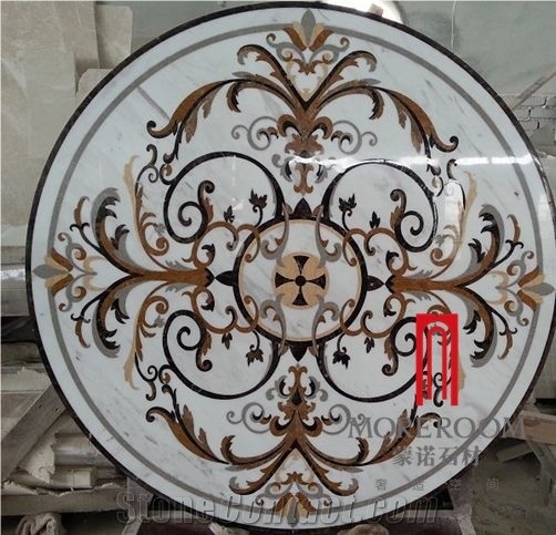 Big Size Marble Medallion Coin with Box Waterjet Medallion Tile Foyer Medallion Floor
