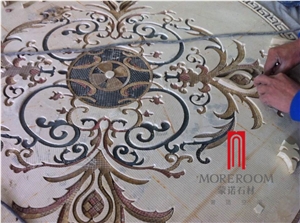 Big Size Marble Medallion Coin with Box Waterjet Medallion Tile Foyer Medallion Floor