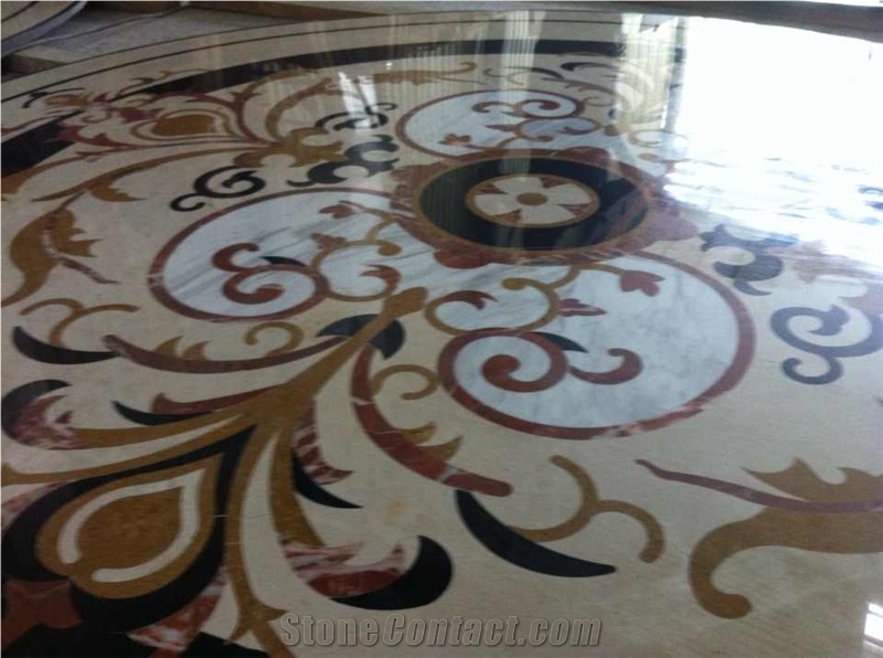 Big Size Marble Medallion Coin with Box Waterjet Medallion Tile Foyer Medallion Floor