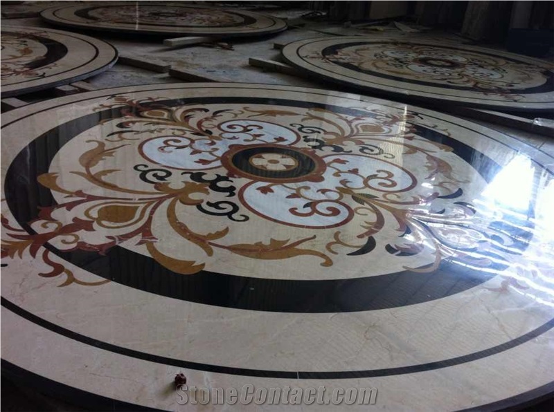 Big Size Marble Medallion Coin with Box Waterjet Medallion Tile Foyer Medallion Floor