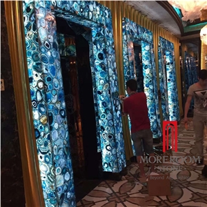 Blue Agate Translucent Backlit Stone Semi Precious Stone