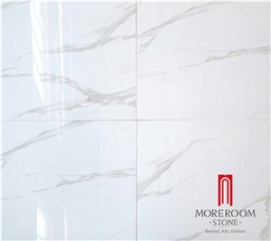 Calacatta Gold Marble Look Porcelain Tile for Wall and Floor Decoration