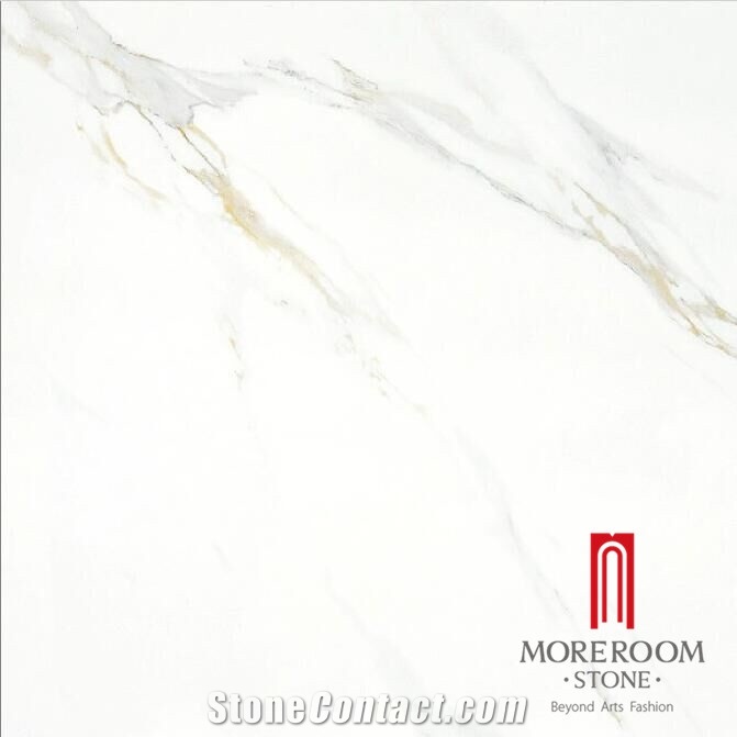 Calacatta Gold Marble Look Porcelain Tile for Wall and Floor Decoration