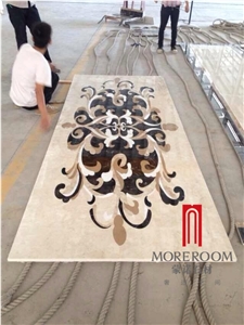 Chinese Style Small Size Rectangle Waterjet Medallion Foyer Medallion Floor Tile