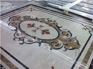 Chinese Style Small Size Rectangle Waterjet Medallion Foyer Medallion Floor Tile