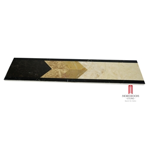 Crema Marfil Thin Laminated Marble Border Design