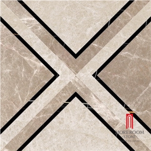 Modern Style Waterjet Patterns Porcelain Tile Flooring for Living Room