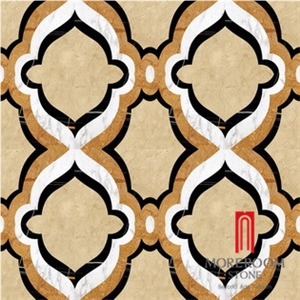 Modern Style Waterjet Polished Surface Ceramic Tile Backsplash