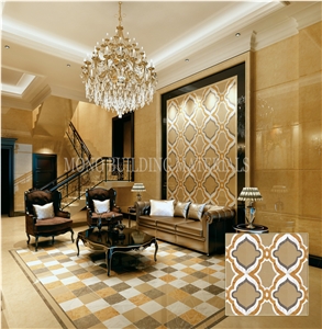 Modern Style Waterjet Polished Surface Ceramic Tile Backsplash