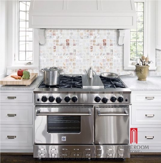 Mother Of Pearl, Mosaic Tile, Marble Mosaic, Shell Mosaic Use on Kitchen